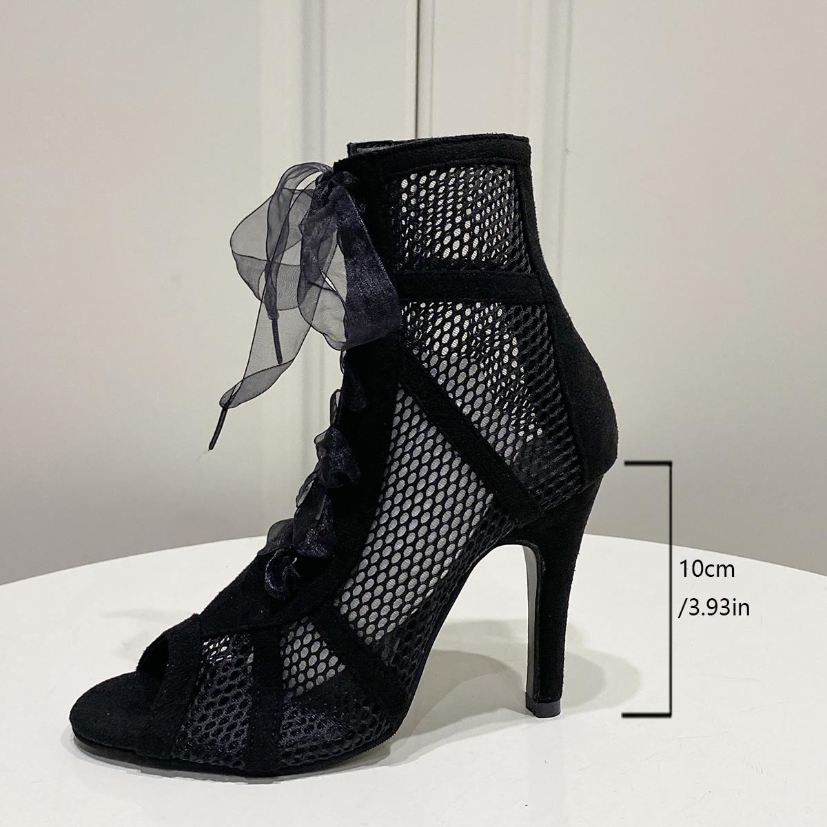 

Модные туфли для латиноамериканских танцев для девочек, женские туфли для современных танцев, сальсы, босоножки с высоким верхом, обувь для танцевального зала, женские модные сексуальные замшевые сапоги на высоком каблуке 35 чёрный