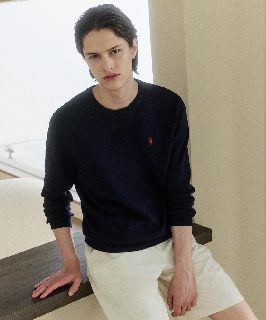 Santamillanopollokeulleob Smpc Cotton Long Sleeve Round Knit Navy