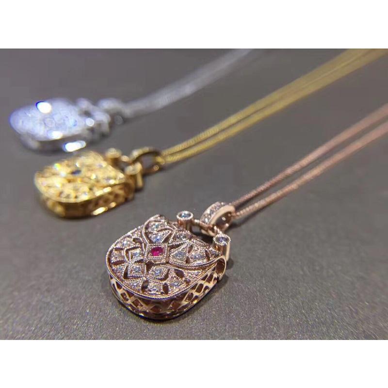 Bag Necklace  Pendant Female Temperament  Light and Luxurious Diamond Collarbone Chain