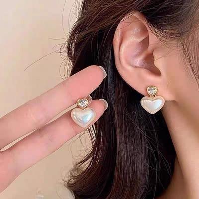 Korean Mermaid Ji Fashion Symphony Love Pearl Earrings Women'S Exquisite Small Temperament Earrings