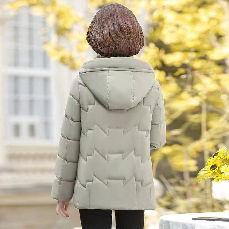 Down Cotton Women's Winter Padded Jacket, Western Style Winter Padded Jacket, Plus Velvet Thick Padded Jacket