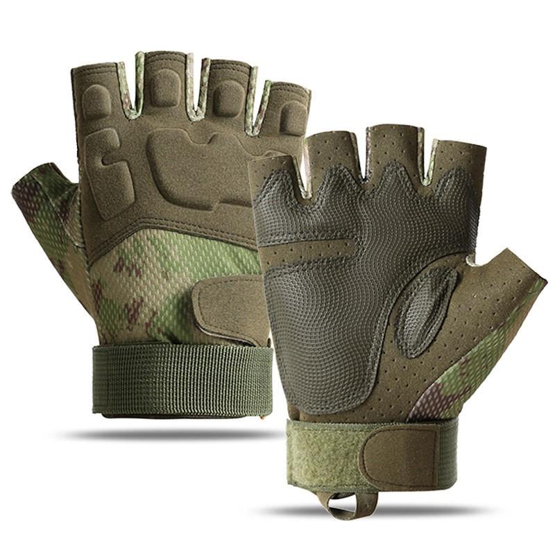 Tactical Half-Finger Gloves Men Women Cycling Training Outdoor Sports Touchscreen Compatible Anti-Slip Wrist Support