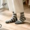 Moisture Wicking Athletic Socks 1 Pair Men's Stripe Crew Socks Mid-Calf Dress for Business Breathable Commuter Cotton Casual with High-Elastic