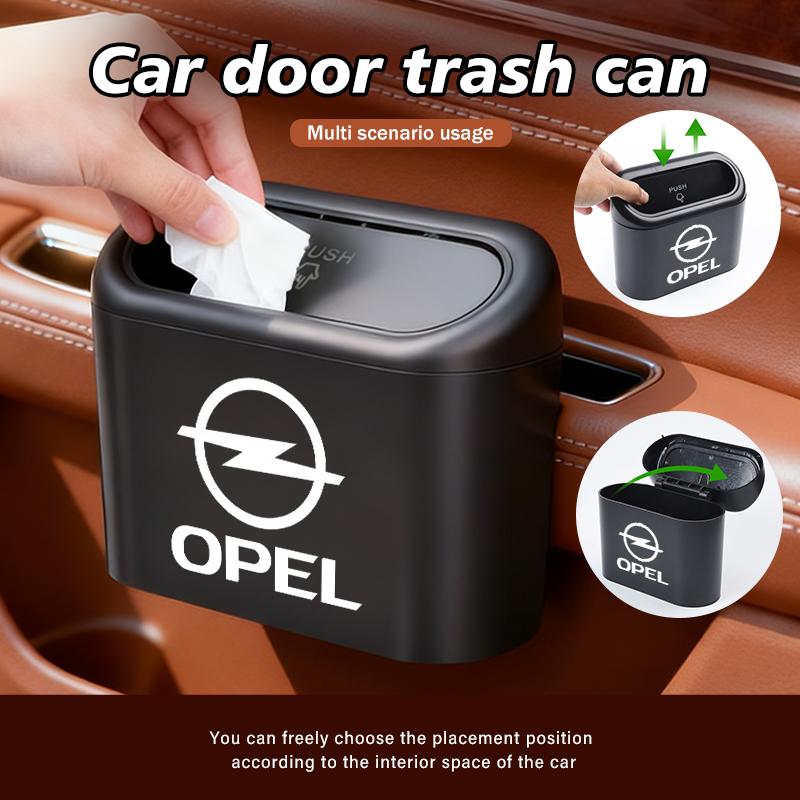 Wielofunkcyjny Kosz na Śmieci do Samochodu Wiszący Pojemnik na Śmieci do Pojazdu z Pokrywką do Opel Corsa Mokka Astra Cascada Adam Insignia Meriva Vectra