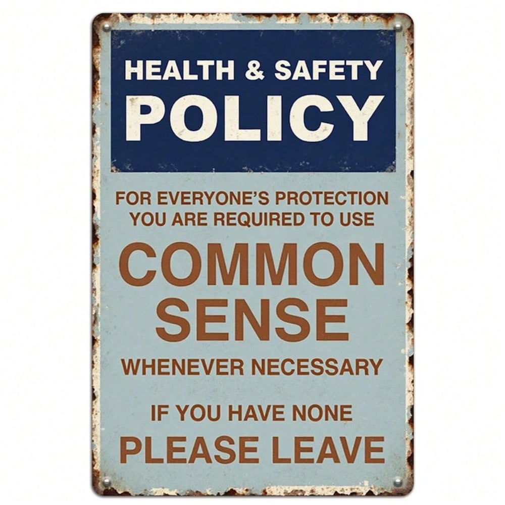 Vintage Tin Sign Safety Pub Wall Decor Metal Poster Garage Retro