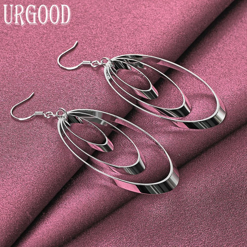 925 Sterling Silver Romantic Circle Earrings Wedding Jewelry