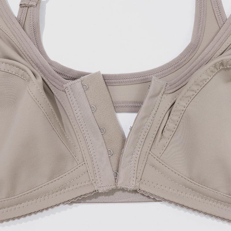 European and American Plus Size Women's Bra Set Front Buckle No Steel Ring Seamless Underwear Full Cup Comfortable Panties