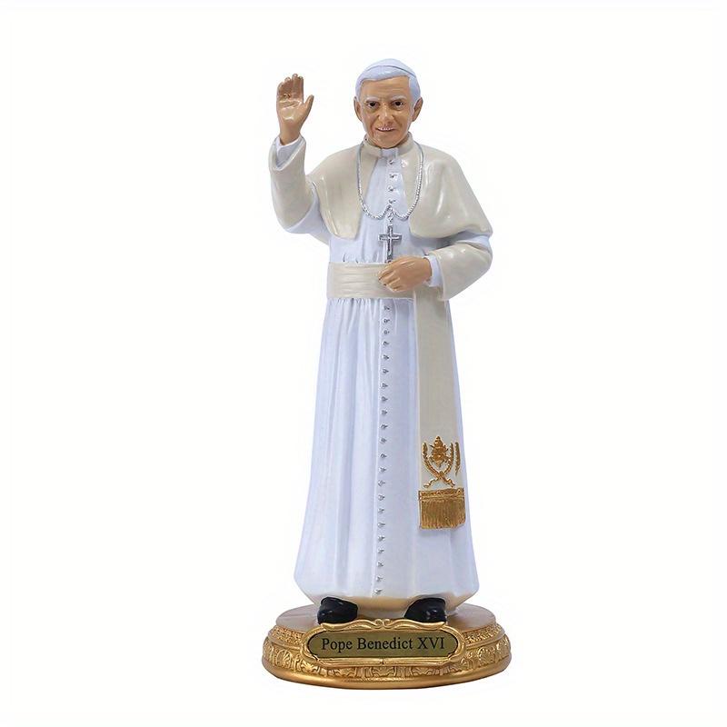 8.3 Inch Pope Benedict XVI Religious Resin Statue Figurine Prayer Room Decoration Christmas Gifts Resin Crafts White