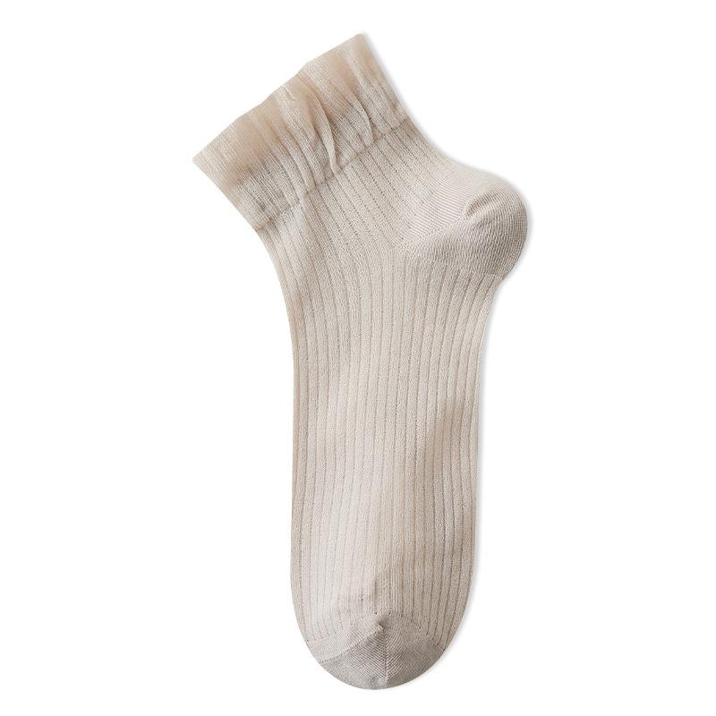 Summer Thin Ice Socks for Women, Boneless Crystal Silk Anti-hook Silk Short Tube Glass Fiber Ultra-thin Short Socks