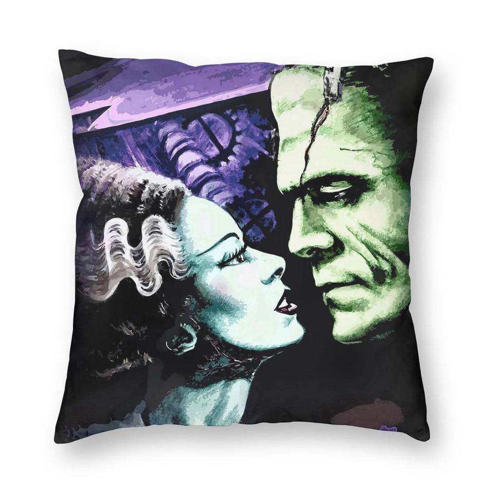 Bride Of Frankenstein Monsters In Love Square Pillowcase Polyester Linen Velvet Pattern Pillow Case Seater Cushion Cover 45x45