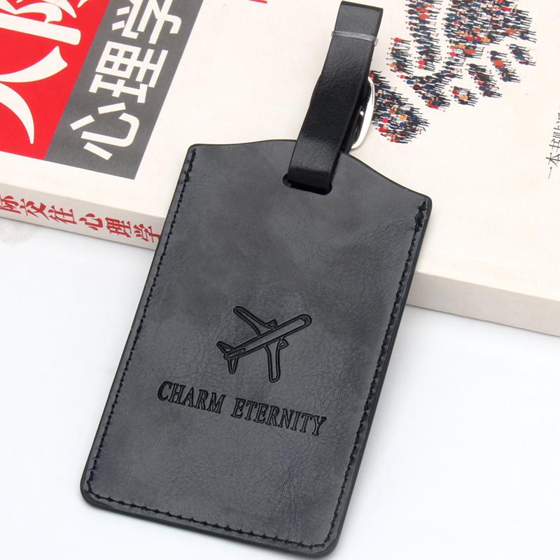 Thick Leather Airplane Boarding Pass Creative Travel Suitcase Tag Checked in Luggage Tags Cute Luggage Tag Address Name Lable