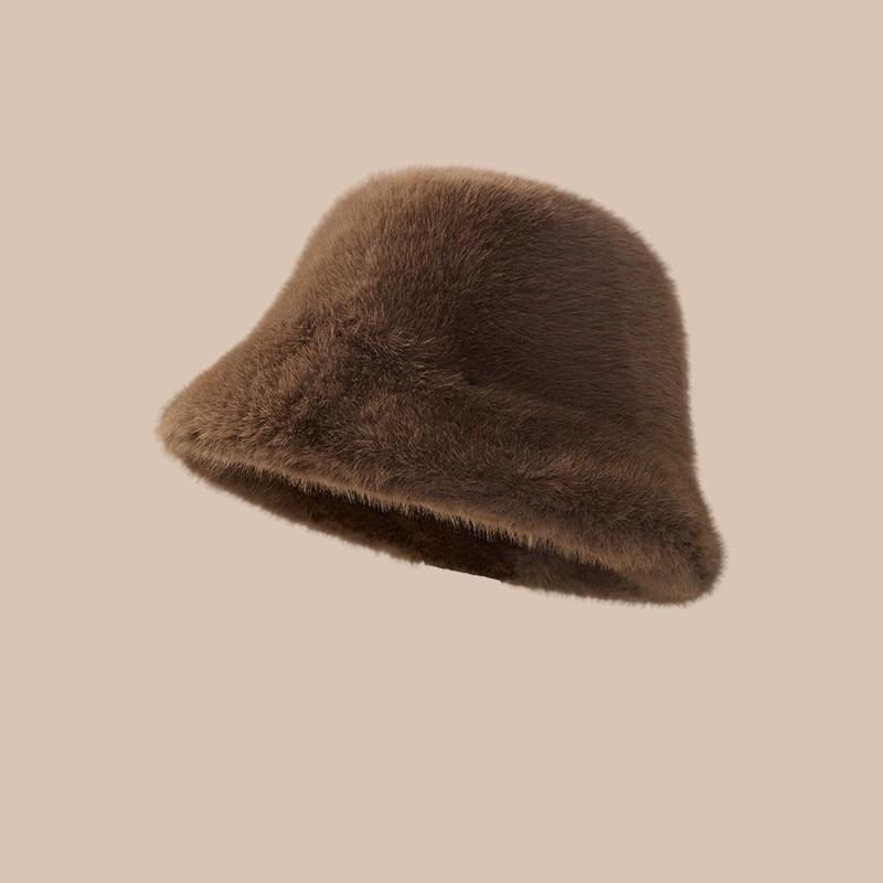 New Autumn And Winter Plush Warm Ear-Protecting Face-Slimming Fisherman Hat Stylish And Versatile Bucket Hat