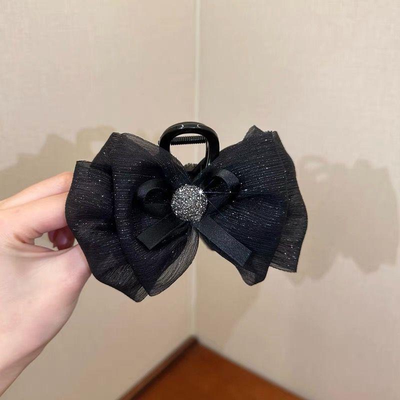 Luxury Black Feather Claw Hair Clip for Women's Updo Hairstyles