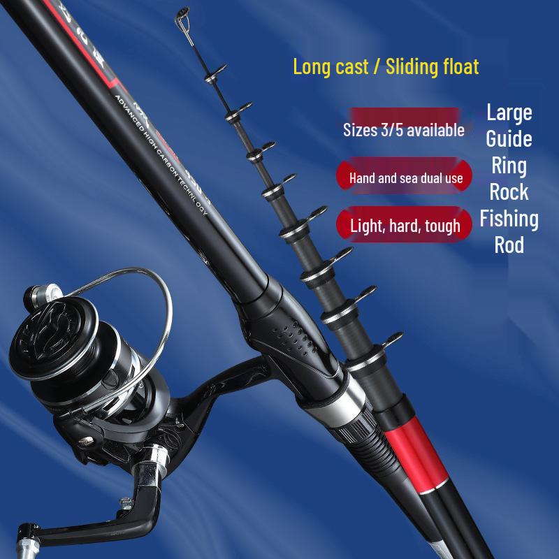 Super Value Carbon Fiber Fishing Rod: Ultra-Light, Ultra-Hard, Portable - Ideal for Rock and Sea Use, Available in 3 and 5 Specifications