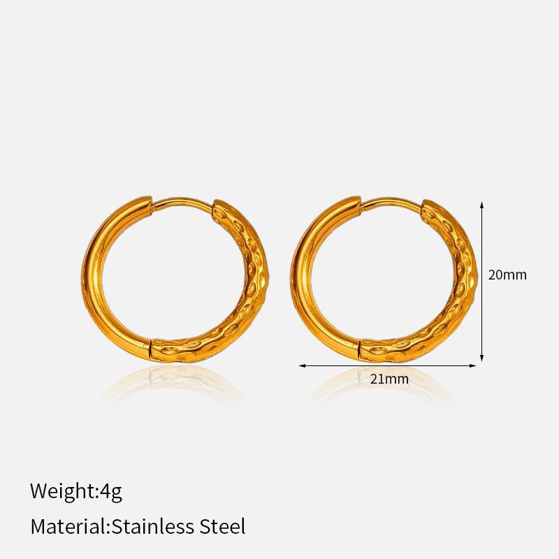 

18K Gold Titanium Steel Hoop Earrings Minimalist Luxury Premium 316 Stainless Steel Earrings Plain Band Ear Jewelry For Women 1