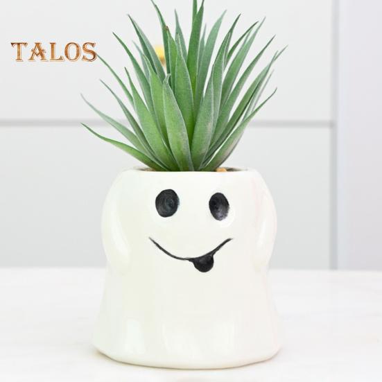 Ghost Planter Ceramic Cute Ghost Flowerpot Halloween Ghost Pot with Funny Expressions Gift for Succulent Lovers