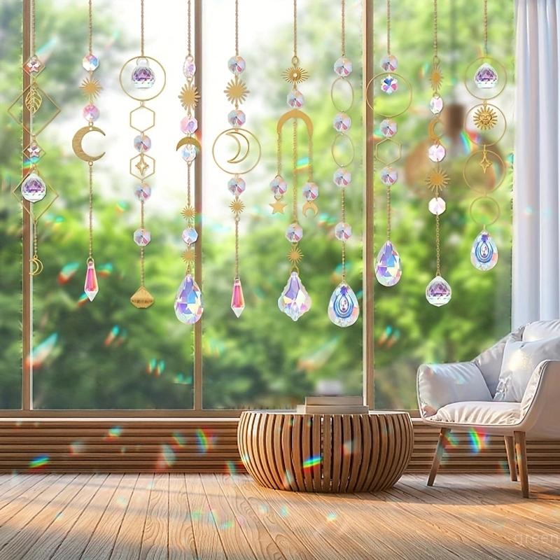 DIY zvonkohra Crystal Sun Catcher Šperky Ornamenty Příslušenství Duha Maker Hranol Koule Přívěsek Dekorace Materiál Části