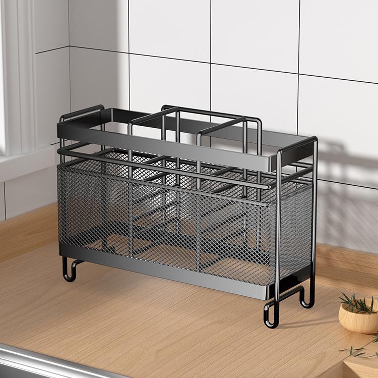 Stainless Steel Wall-Mounted Chopstick and Spoon Holder