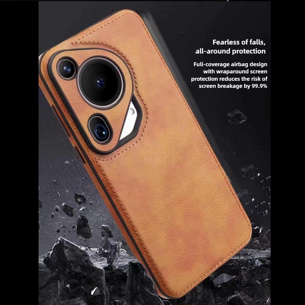 Camera Lens Protection Vintage Leather Phone Case for Huawei Pura 80 Ultra Pura70 Pro Plus P60 Mate 70 Skin-friendly Feel Cover