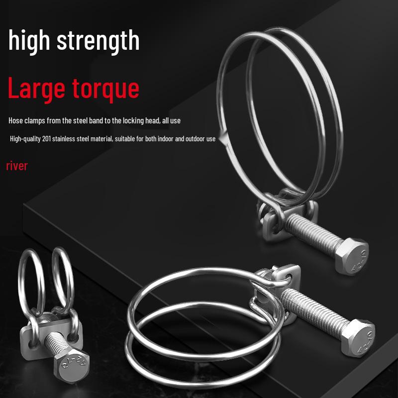 Stainless Steel Double Wire Hose and Pipe Clamp for Gas and Water Retention