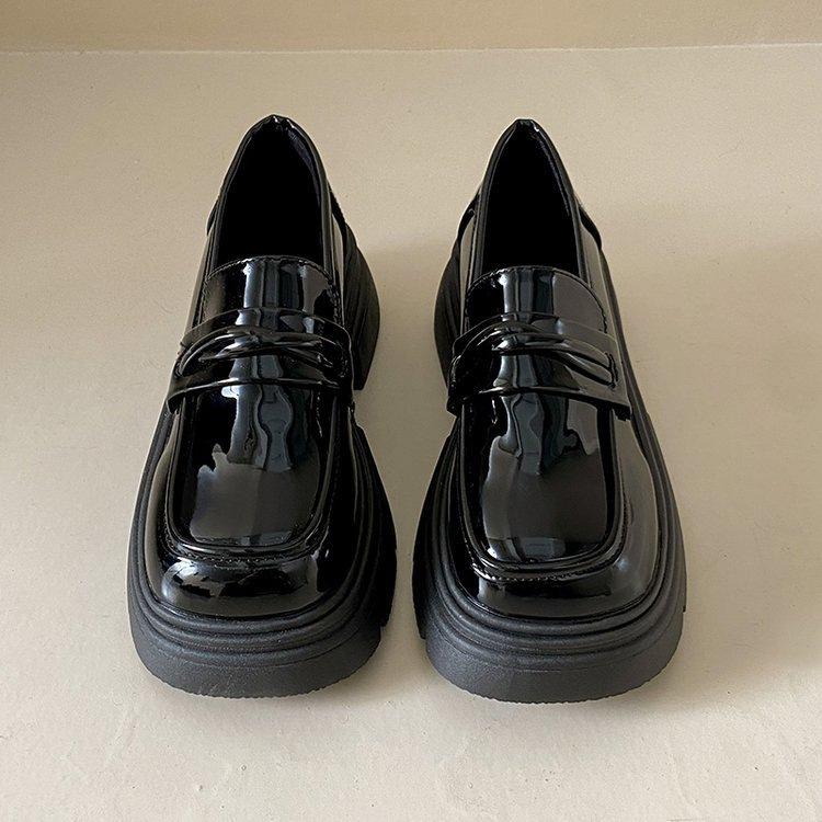 Versatile Black Platform Small Leather Shoes Women's 2025 Autumn New Retro British Style Loafers Women's Mary Jane Single Shoes
