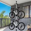 4m 3 Bike Aluminum Storage Rack,Black White Vertical Bracket Floor Mount Height Adjustment for Bicycles