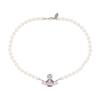 VIVIENNE WESTWOOD Roxanne Porcelain Saturn Pendant Necklace Women Necklace Silver 6301011G02P308P308