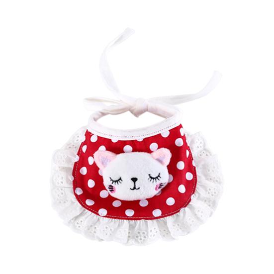Pet Saliva Bib Cartoon Ornament Wear Resistant Cotton Adorable Small Dogs Cats Saliva Neckerchief Decor for Outdoor