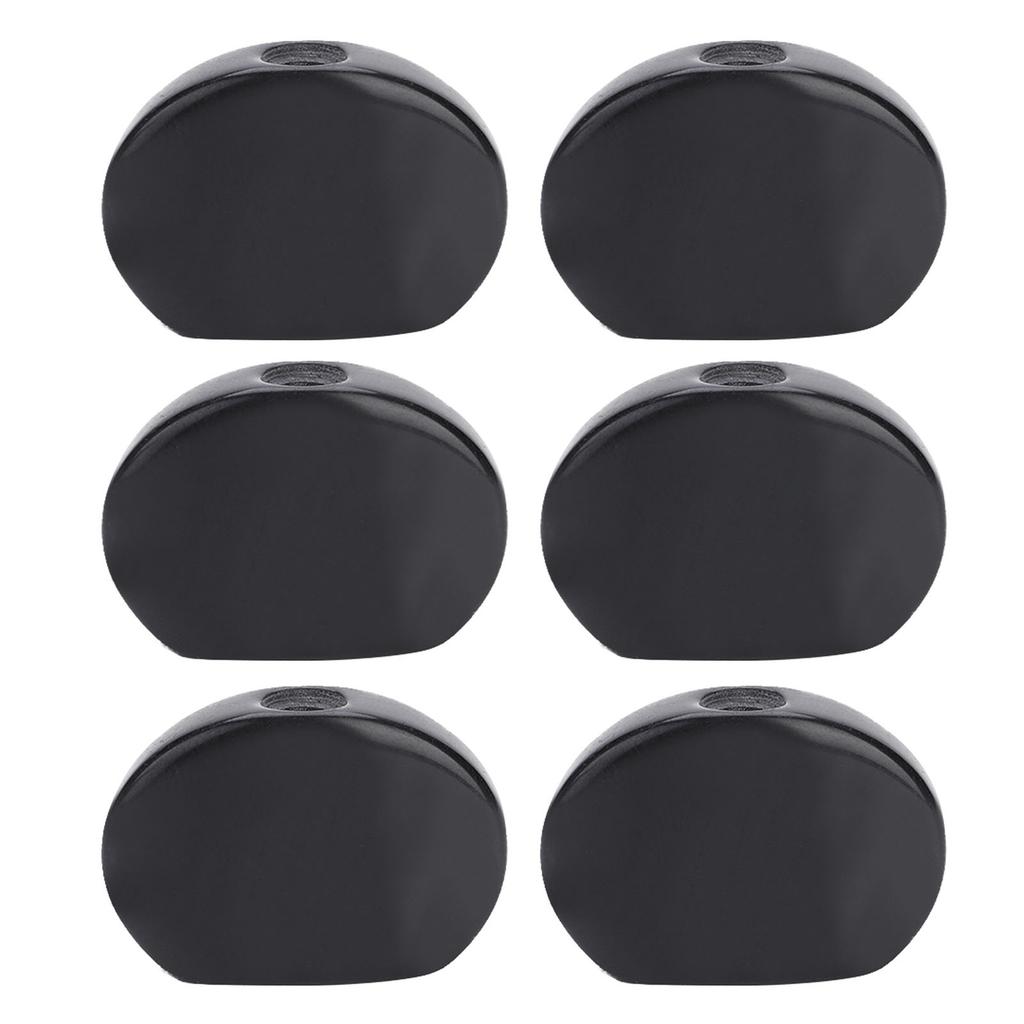 6 Pcs Guitar Tuning Peg Buttons Oval Black Machine Head Buttons Guitar Replacement Parts Instrument Accessory