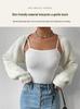 European & American Double Sleeve Off-the-Shoulder V-Neck Knit Scarf for Women