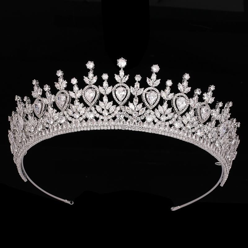 Cubic Zircon Bridal Wedding Tiara Classic Design Crystal Bridal Hair Accessory Crown Head Band for Women BC6458 Corona Princesa