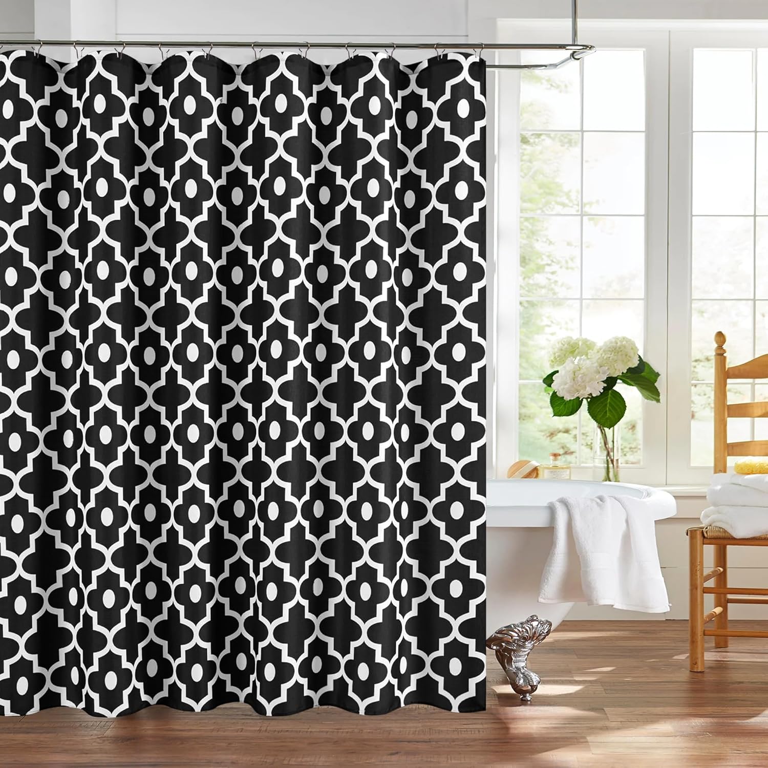 Рождественские текстурные тканевые шторки для душа, темно-зеленые, с принтом Марокко Жемчуг, льняные, для ванной комнаты, 90x180CM