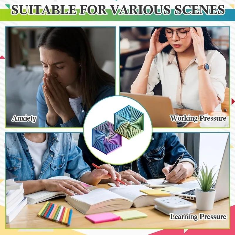 Fractal Fidget Hexagon 3D Printed Anti Stress Sensory Tool for Adults Meditation Tool Spiral for Anxiety Relief Birthday Gift
