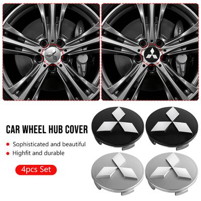 4PCS Anti-Rust Rim Emblem Decals Scratch-Proof Car Wheel Center Cover For Lancer 9 Ex Evo ASX L200 Colt Pajero Sport