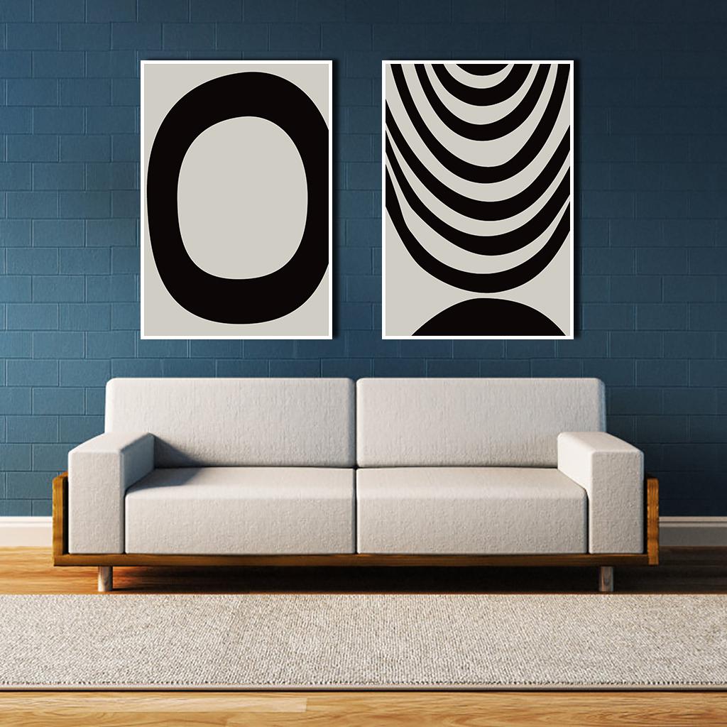 Minimalistický černý šedý obraz Canvas Print Severský nástěnný umělecký plakát Abstraktní estetický obrázek pro obývací pokoj Domácí dekorace Cuadros