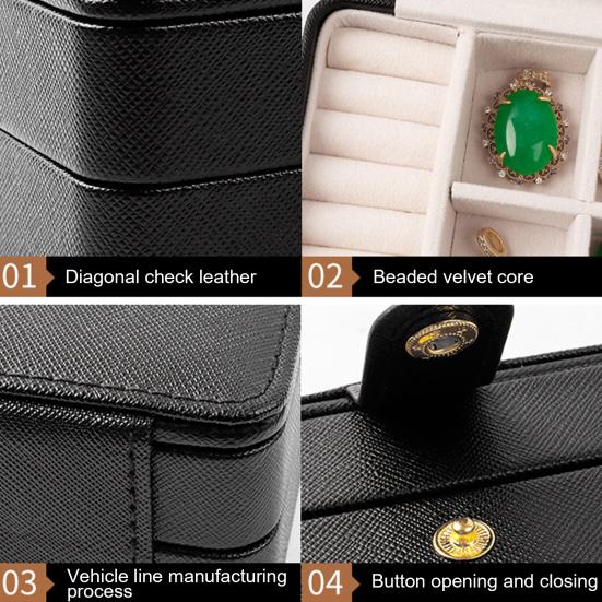 Double-layer Jewelry Organizer Box with Mirror Large Capacity Waterproof Earrings Necklaces Organizer Portable Jewelry Container