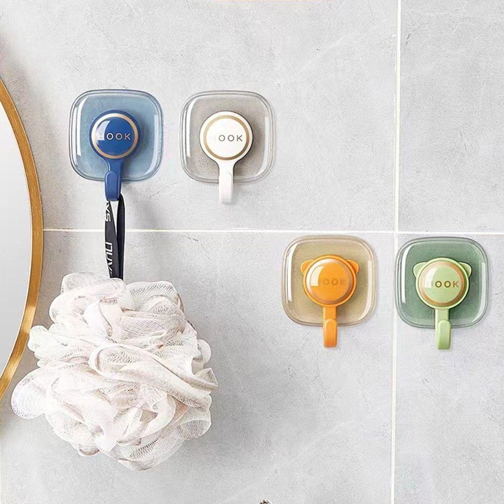 4Pcs/Pack Self Adhesive Bathroom Hooks Wall Mounted Towel Rack Coat Hanger  Key Cloth