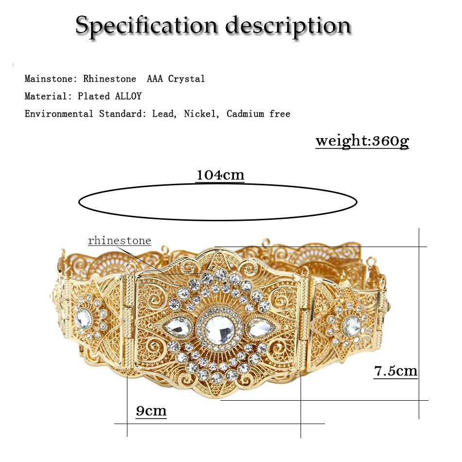 Culoare Aurie Cureaua Femei Cristal Cureaua Bijuterii Nunta Lanț pentru talie Mireasa Bijoux Cadou