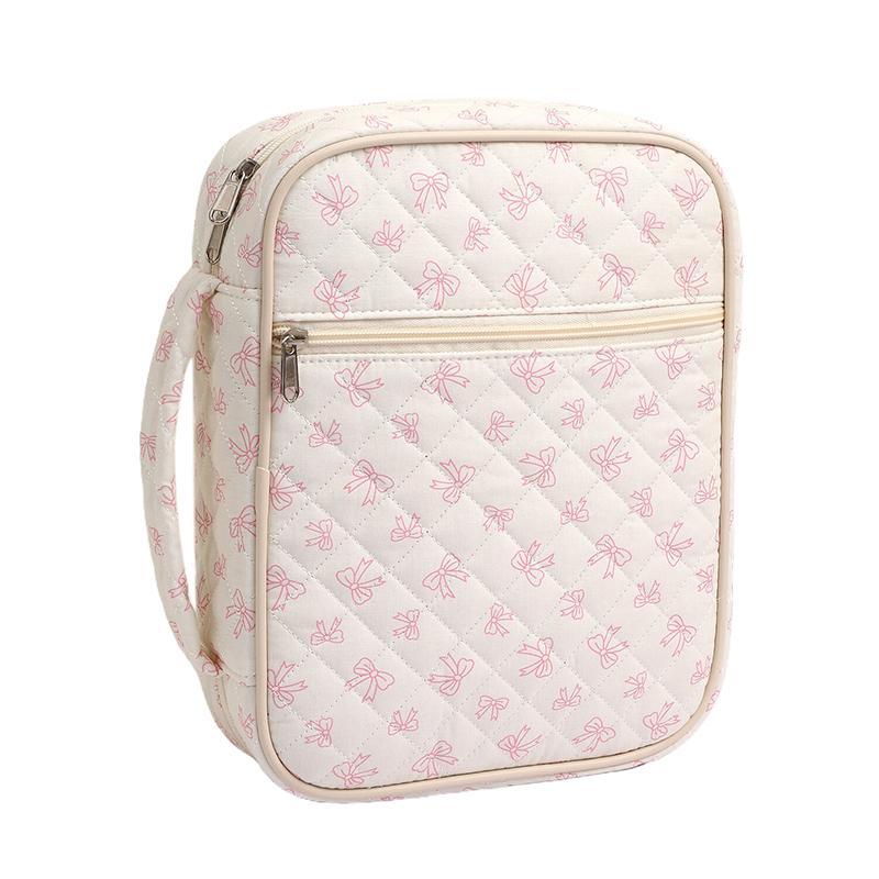 

Большой чехол для Библии для женщин, стеганая сумка для Библии, цветочные сумки для хранения Библии с карманом на молнии и ручкой, принадлежности для изучения Библии