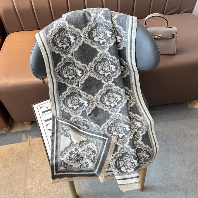 Design sense versatile accessories large shawl thickened warm scarf elegant celebrity shawl outer scarf