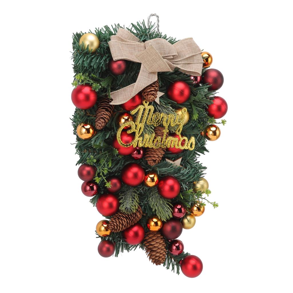 Door Upside Down Tree Artificial Handcrafted Fade Resistant Christmas Door Ornament for Fireplace