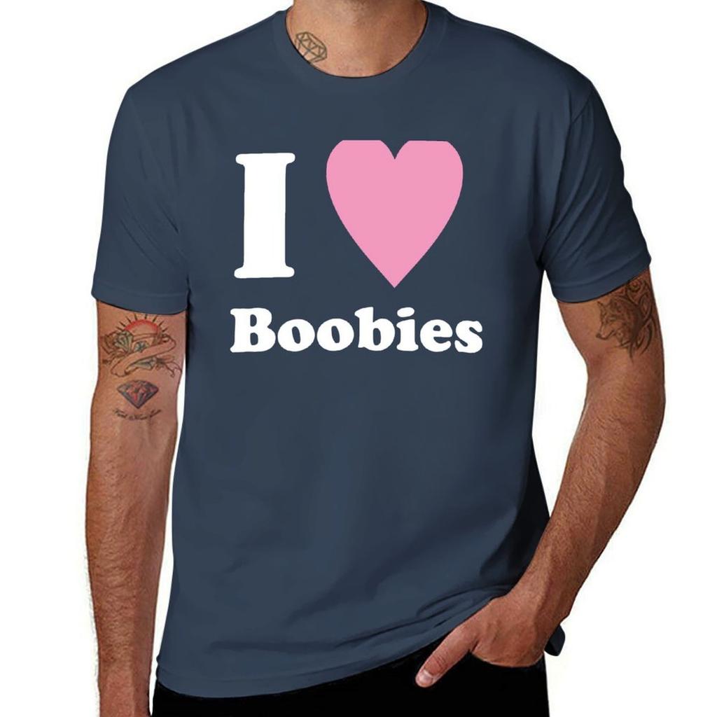 I Heart Boobies Tshirt Casual Light Summer Short Sleeve Top