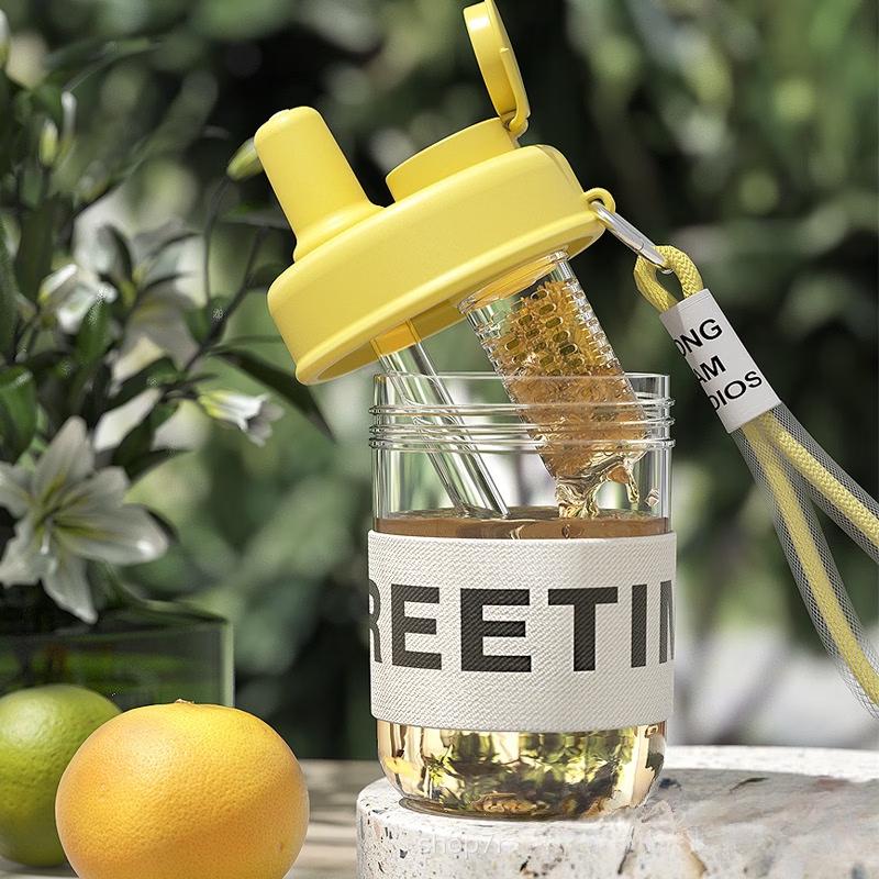 

Shangqi Elegant Glass Straw Water Cup