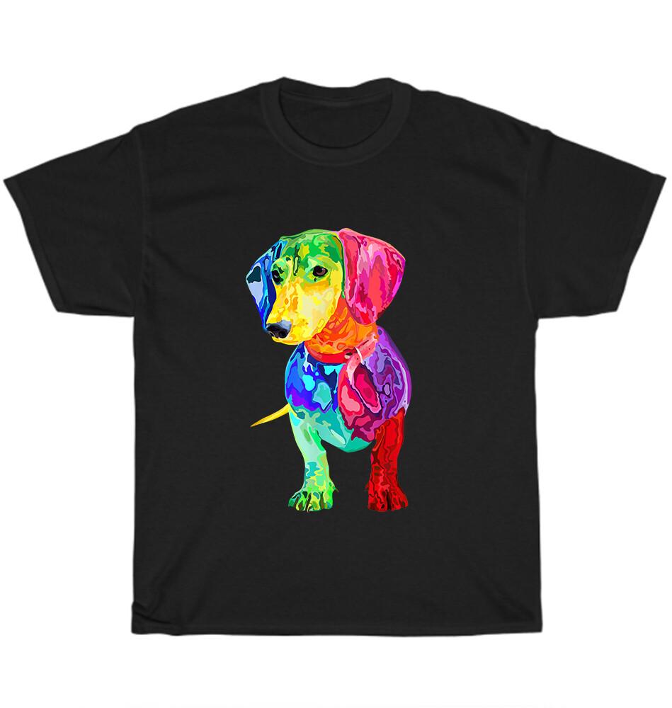 Dachshund Colorful Weiner Dog Pet Animal Lover T-Shirt Unisex Funny Tee XXXL