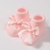 Handmade Baby Bow Tie Knit Booties Solid Color Non-Slip Sole Breathable First Walkers for Newborns & Infants