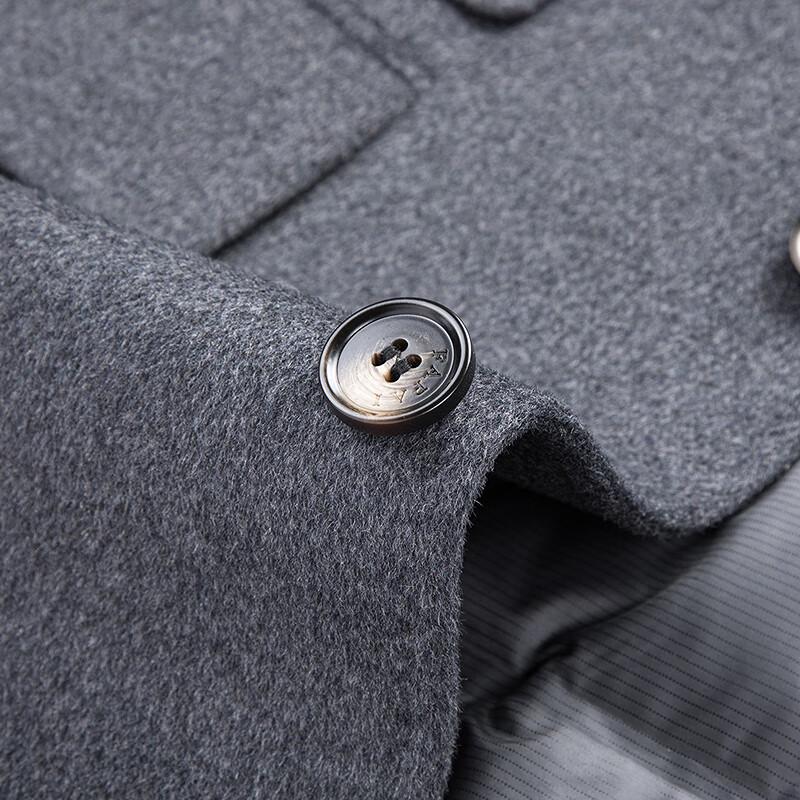 FAPAI Men's Double-Faced Wool Mid-Length Overcoat