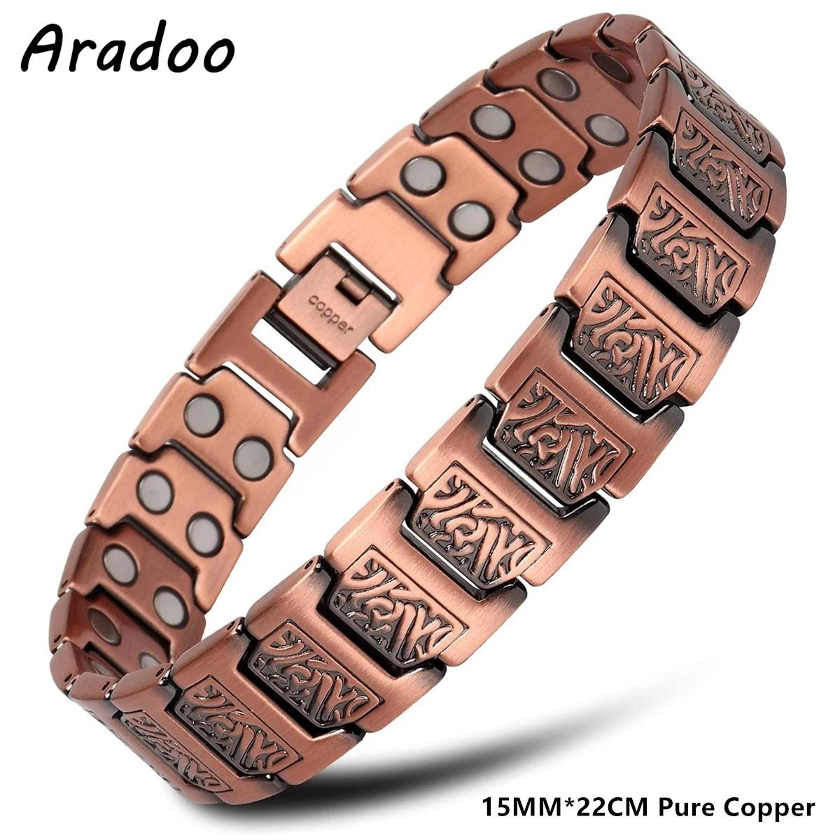 Copper Bracelet for Men 100% Pure Copper Magnetic Link Bracelets Jewelry Gift with Adjustable Sizing Tool