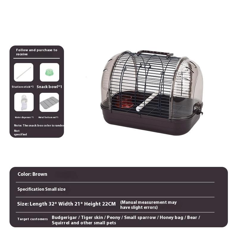 Premium Clear Parrot Carrier Cage Panoramic View Transport Case for Budgies Portable Bird Cage