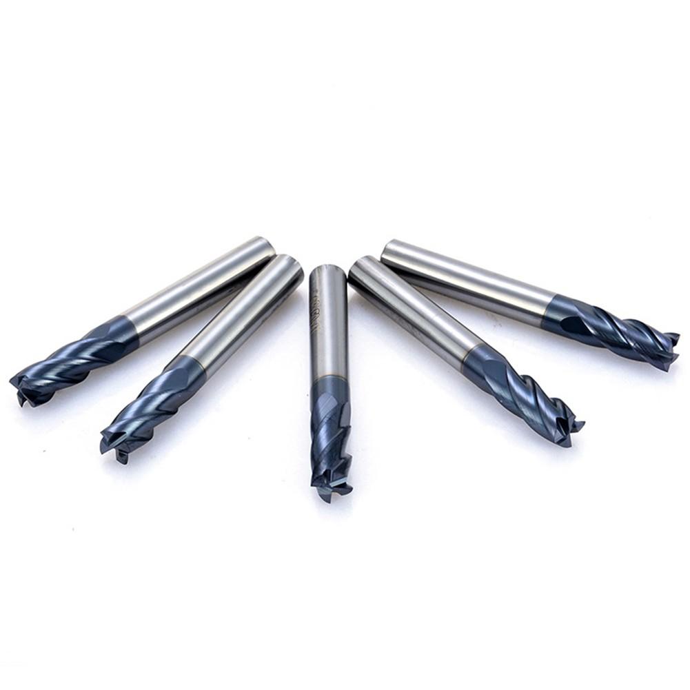 5Pcs 6mm Shank Tungsten Carbide 4 Flute End Mill CNC Milling Cutter HRC45 TIALN