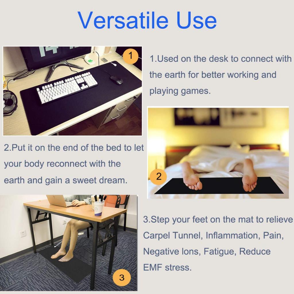 25 * 68 CM Touching Earth Grounding Mat Foot Treatment Alleviate Pain Inflammation Negative Ions Earthing Mat